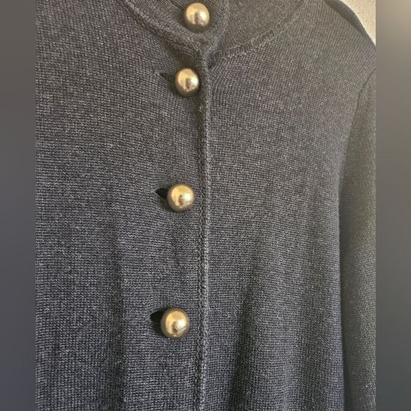 Banana Republic 100% Merino Extrafine Wool Gray Long Line Button-Down Cardigan L - Picture 5 of 13